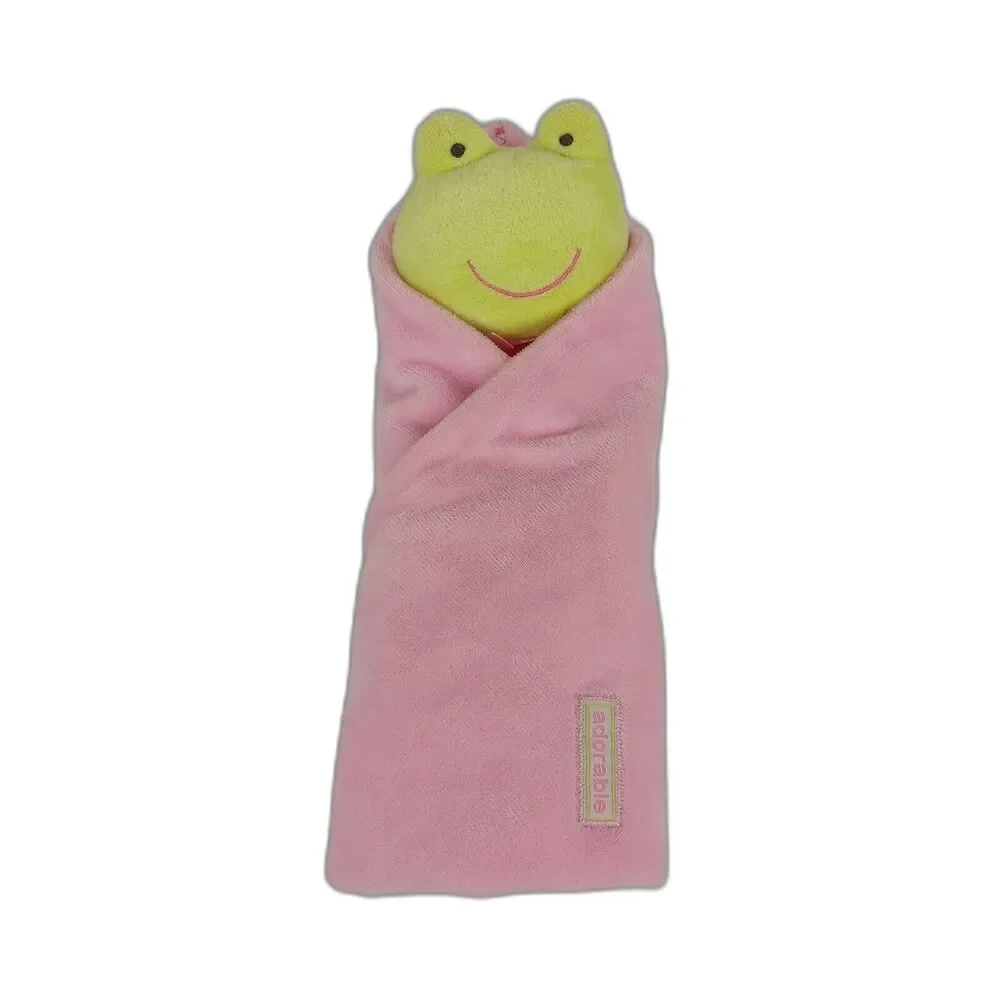 Carters Precious Firsts Baby Security Blanket Pink Green Frog Lovey Plush Toy
